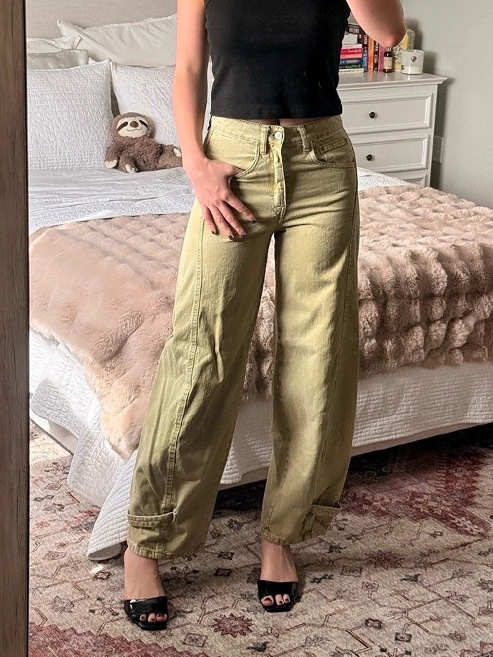 ZARA Utility Pants in Green Size 2